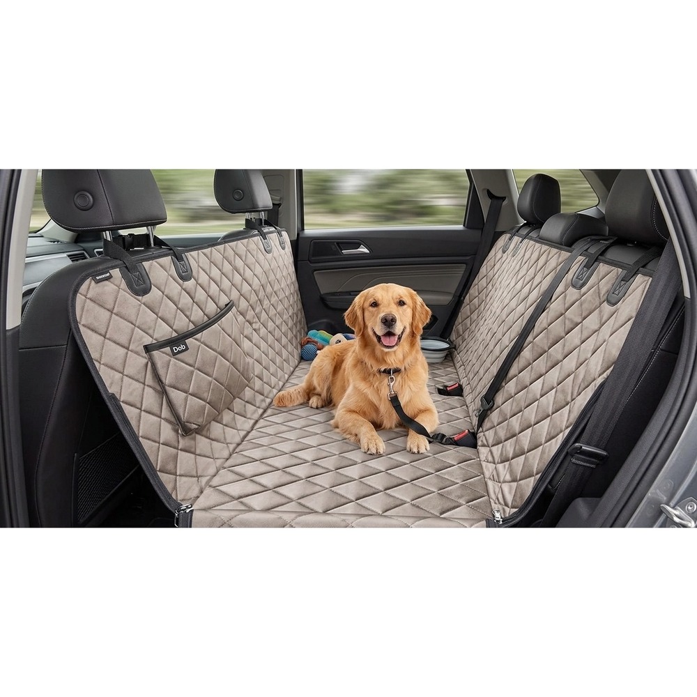4-in-1 Waterproof Dog Car Seat Cover Hammock Tan Pet Quilted URPOWER